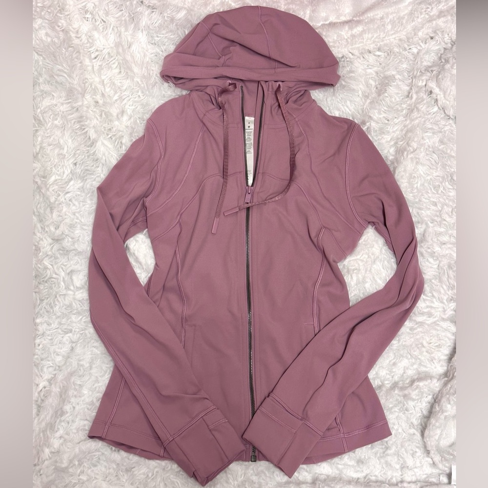 NWOT Lululemon pink taupe hooded nulu define zip up BBL jacket size 6